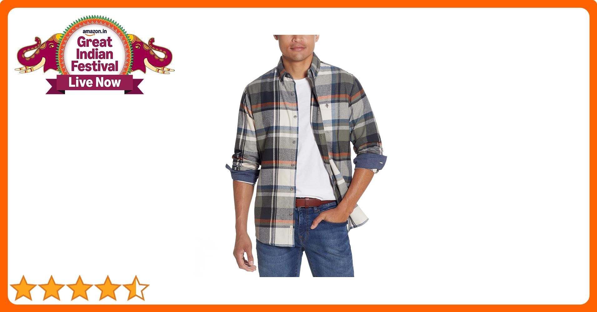 Weatherproof Vintage Mens Casual Soft Brushed Plaid Button